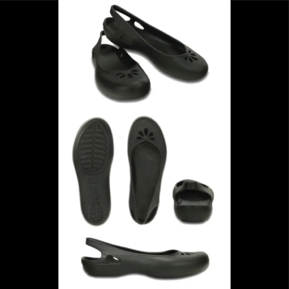 CROCS Womens Taylor Black Sling Back Ballet Flats Casual Shoes size 11 LRG NWOT